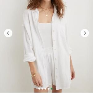 Aerie Pool Gauzy Button Down Shirt